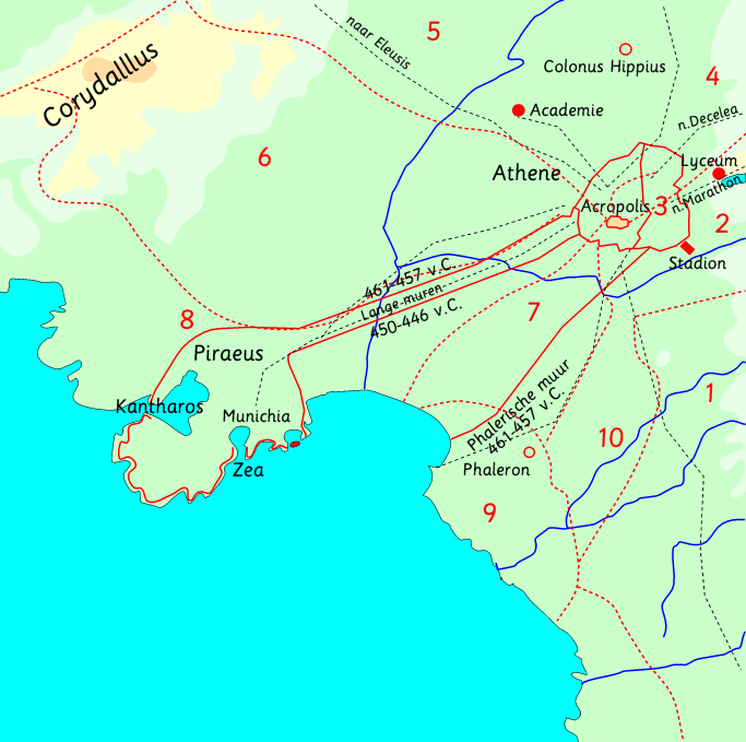 kaart van de lange muren