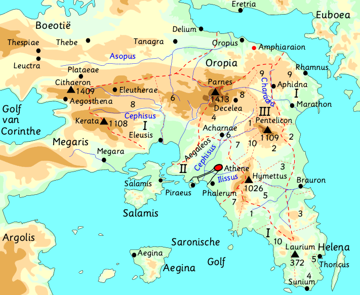 kaart van Attica